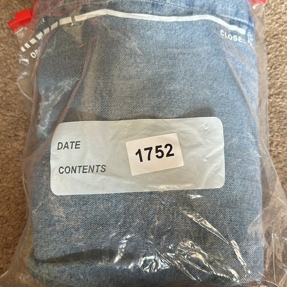 Agolde Blue Distressed Wilder Denim Organic Cotton Blend Straight Jeans Size 29 - Picture 13 of 13